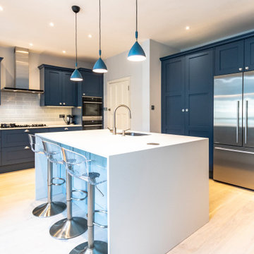 Shaker-style blue kitchen