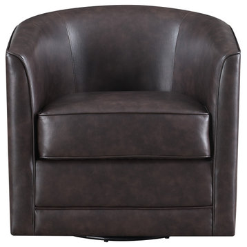 Amy Swivel Accent Chair, Chocolate Brown