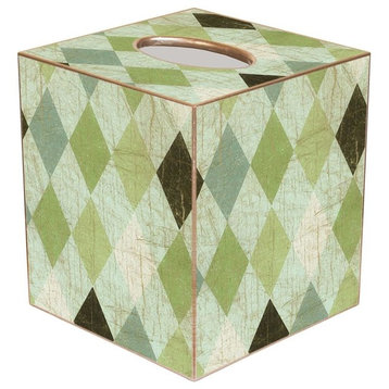 TB1232 Green Argyle Tissue Box Cover