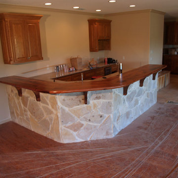 Texas Mesquite Bar Top with Custom Mesquite Corbels
