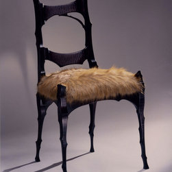 Black Chair with Faux Fox Fur - Products