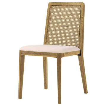 Cane 19" Wide Upholstered Dining Chair, Set of 2