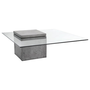 Germain Concrete and Glass Coffee Table - 40" square