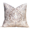 20"x20" Persian Velvet Lumbar Pearl Distressed Velvet Pillow