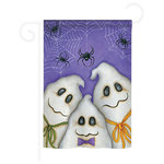 Breeze Decor - Halloween 3 Ghosts 2-Sided Impression Garden Flag - Size: 13 Inches By 18.5 Inches - With A 3" Pole Sleeve. All Weather Resistant Pro Guard Polyester Soft to the Touch Material. Designed to Hang Vertically. Double Sided - Reads Correctly on Both Sides. Original Artwork Licensed by Breeze Decor. Eco Friendly Procedures. Proudly Produced in the United States of America. Pole Not Included.