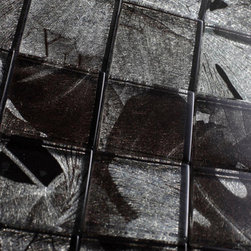 Glossy Silver Flower Square Glass Mosaic Tiles - Home Accessories & Decor