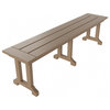 WestinTrends 65" Trestle Poly Lumber Outdoor Patio Accent Bench, Picnic Bench, Weathered Wood