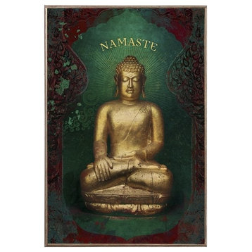 Buddha Namaste Birch Wood Print