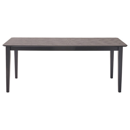 Odelia Rectangular 8-Seat Farmhouse Dining Table, Black Finish