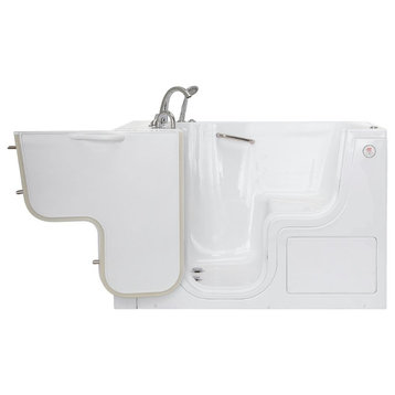 Ella Wheelchair Transfer 36"x55" Acrylic Walk-In Bathtub,Faucet, 2" Dual Drain,