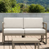 Mykonos Patio Loveseat Taupe With Acrylic Fabric Natural Cushion