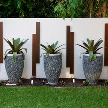 Exterior Accent Wall Beside Pool