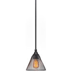 Toltec Lighting - Stem Mini Pendant, Matte Black - Enhance your space with the Stem 1-Light Pendant with Hang Straight Swivel. Installation is a breeze - simply connect it to a 120 volt power supply and enjoy. Achieve the perfect ambiance with its dimmable lighting feature (dimmer not included). This pendant is energy-efficient and LED-compatible, providing you with long-lasting illumination. It offers versatile lighting options, as it is compatible with standard medium base bulbs. The pendant's streamlined design, along with its durable metal shade, ensures even and delightful diffusion of light. Choose from multiple size, finish, and color variations to find the perfect match for your decor.