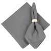 Premium 100% Cotton Solid Graphite Gray Oversized 22"x22" Napkins, Set of 6