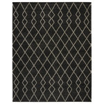 Nourison - Nourison Geometric Shag 8'10" x 12' Charcoal Shag Indoor Area Rug - With hand-drawn linear tribal patterns interlacing across a thick, charcoal grey shag pile, this Geometric Shag Collection rug brings you all the comfort and exotic flavor of an authentic Moroccan shag rug. With plush easy-care fibers, this rug will bring an affordable touch of warmth and texture to any room, blending with a range of interior decor styles.