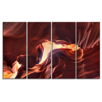 "Stone Structures In Lower Antelope Canyon" Metal Wall Art, 4 Panels, 48"x28"