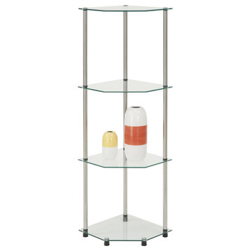 Designs2Go Classic Glass 4 Tier Corner Shelf