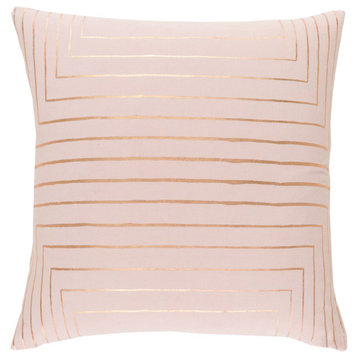 Crescent by Surya Pillow Cover, Blush/Gold, 20' x 20'