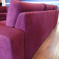 Custom Sectional Sof - Designer Fabric Red - Sofas