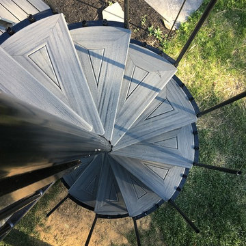 Steel frame Trex Deck with Circular Stairs