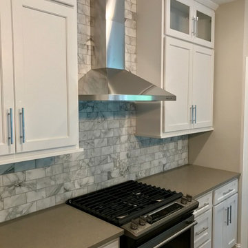 Koch Cabinets Prairie Painted White Maple MSI Fossil Grey Cambria Summerhill