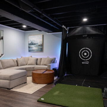 Finished Basement with. Golf Simulator, Bar and Gym in Canton, MI