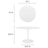 Lippa Round Wood Top Dining Table, White, 47"