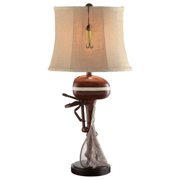 Motor Boating 1 Light Table Lamp, Red and Antique White