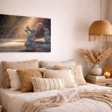 Triton’s Golden Mist Boho Style Wall Art