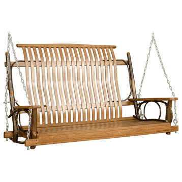 Hickory Log Swing with Chains, Hickory & Oak, 4 Foot