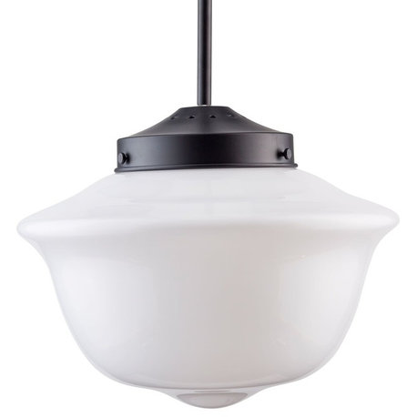 Lavagna Pendant Light with Milk Glass, Black