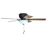 Litex - Litex RG52BNK5L Riggio - Single Light LED Ceiling Fan - Mounting Direction: Flushmount  Assembly Required: Yes  Canopy Included: Yes  Sloped Ceiling Adaptable: No  Dimable: YesRiggio Single Light LED Ceiling Fan Brushed Nickel Ash/Cherry Blade White Opal Glass *UL Approved: YES  *Energy Star Qualified: YES *ADA Certified: n/a  *Number of Lights: Lamp: 3-*Wattage:6.5w Medium base LED bulb(s) *Bulb Included:Yes *Bulb Type:Medium base LED *Finish Type:Brushed Nickel Finish Ceiling Fan