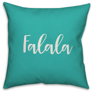 Falala, Teal 18x18 Throw Pillow Cover