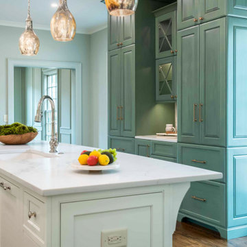 Kitchen Island & Beverage Center