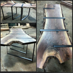 Steel Wrapped Base Walnut Slab - Products