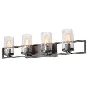 Laluz 4 Light Glass Wall Sconces Bathroom Wall Lights Rustic