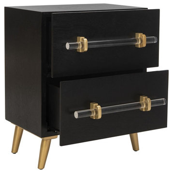Safavieh Sienne 2 Drawer Nightstand in Black and Gold