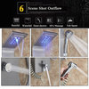 6-Stage Stainless Steel LED Shower Column With Massage Jets, Brushed Nickel