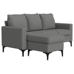 Hillsdale Furniture - Hillsdale Alamay Upholstered Reversable Sectional Chaise - They call them living rooms for a reason, right? With this Sectional with Chaise Couch, find a place to sit—and live—in stylish comfort. Crafted with a reversible chaise that can be adjusted to the left or right depending on the layout of your living space, this three-cushion modern sectional easily seats three and is fully covered in a smoke gray upholstery with corded-edge finishing. Plus, extra details like square arms and sleek black metal legs give this sectional a contemporary look that lets it adapt to many types of decor styles. Assembly required.