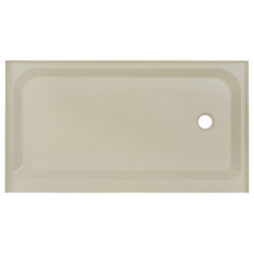 Voltaire 60x36 Single-Threshold, Right-Hand Drain, Shower Base, Biscuit