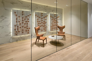 Example of a trendy basement design