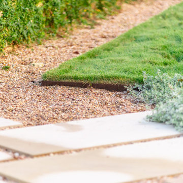 Custom Steel Edging Defines Lawn