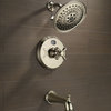 Delta Cassidy Tub and Shower Cross Handle, Champagne Bronze