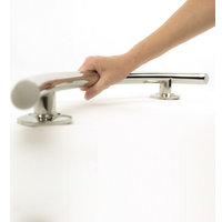 30" Crescent Curved Shower Grab Bar, Polished Stainless
