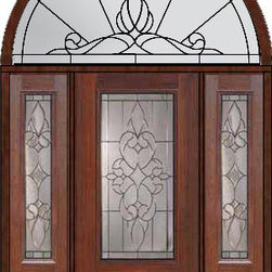 Prehung Sidelites-Transom Door 80 Fiberglass Courtlandt 3/4 Lite - Front Doors
