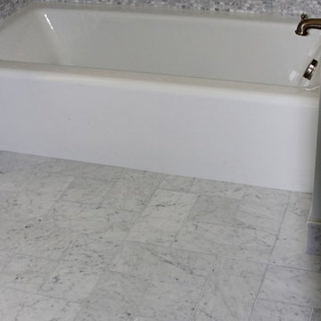 Deep Blue and White Marble Guest Bath