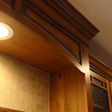 Rural Kewanee Kitchen Remodel With Rustic Beech Cabinets and White Sand Granite