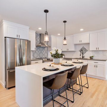 Updated open kitchen and bathroom remodel