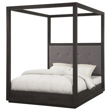 Modus Oxford Full Canopy Bed in Basalt Grey