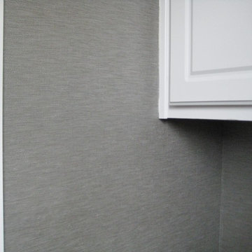 Powder Bath, Silver Vinyl Installation, Difficult Spaces